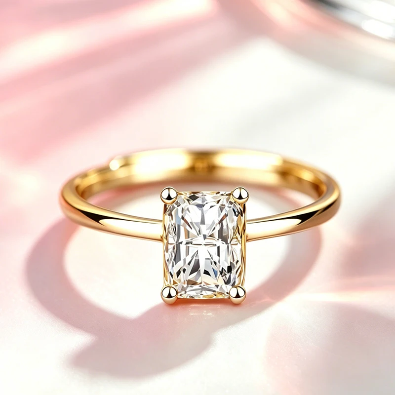 Radianite Moissanite Ring with GRA Certificate 0.5-2.0 Carats S925 Silver a Luxurious Gift for Women's Weddings or Parties view 3