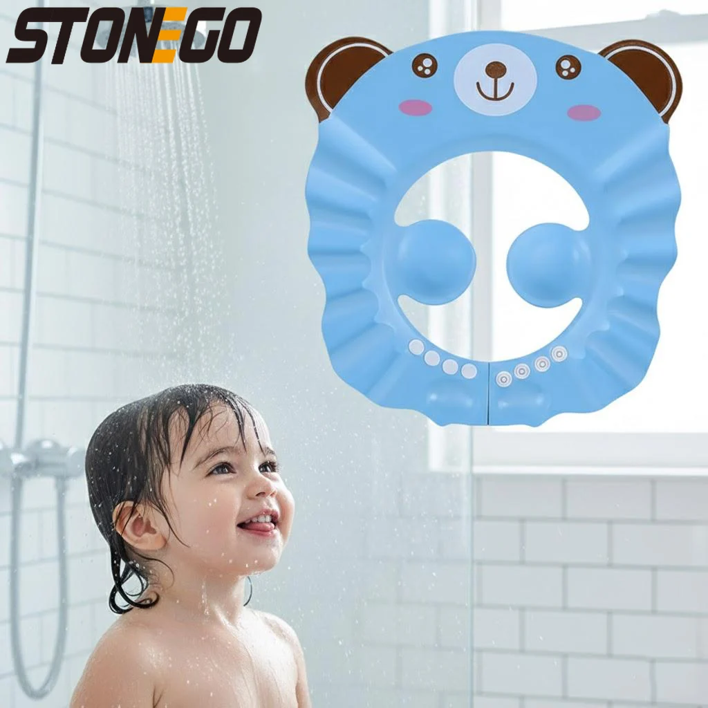 Adjustable Baby Shower Cap with Ear Protection Shampoo Cover for Toddler Bathing Accessories Safe Kids Bath Hat