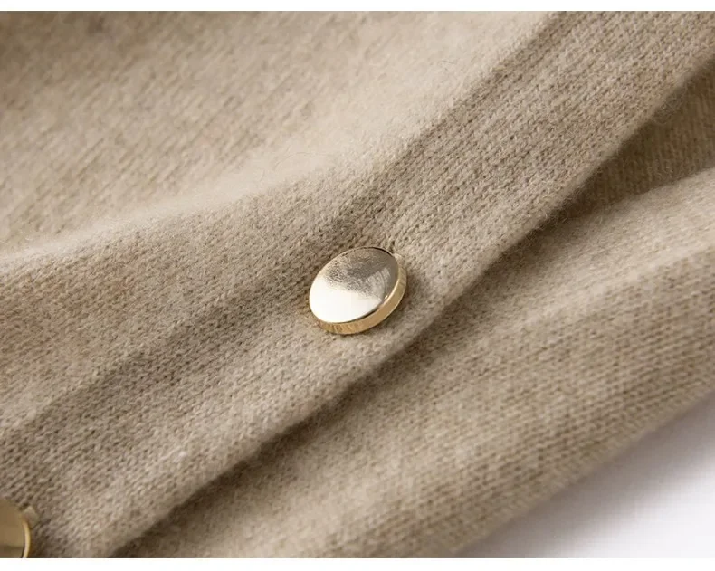 2026 Neue Herbst-Winter-Poncho-Oberbekleidung für Damen, reiner Kaschmirschal, einfarbig, warm, mit seitlichen Knöpfen, gestrickter Umhang – Detail 6