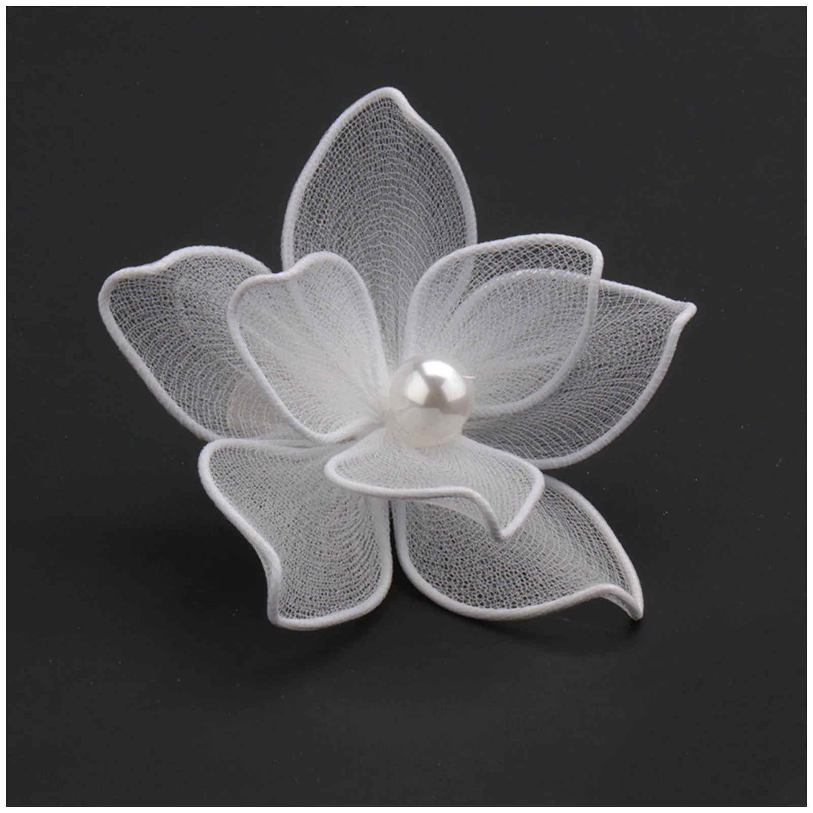 Woman Handmade Side Hair Clips Sweet Fabric Flower Hair Weaving Jewelry for Gown Dress Hairstyle Making Hairdressing