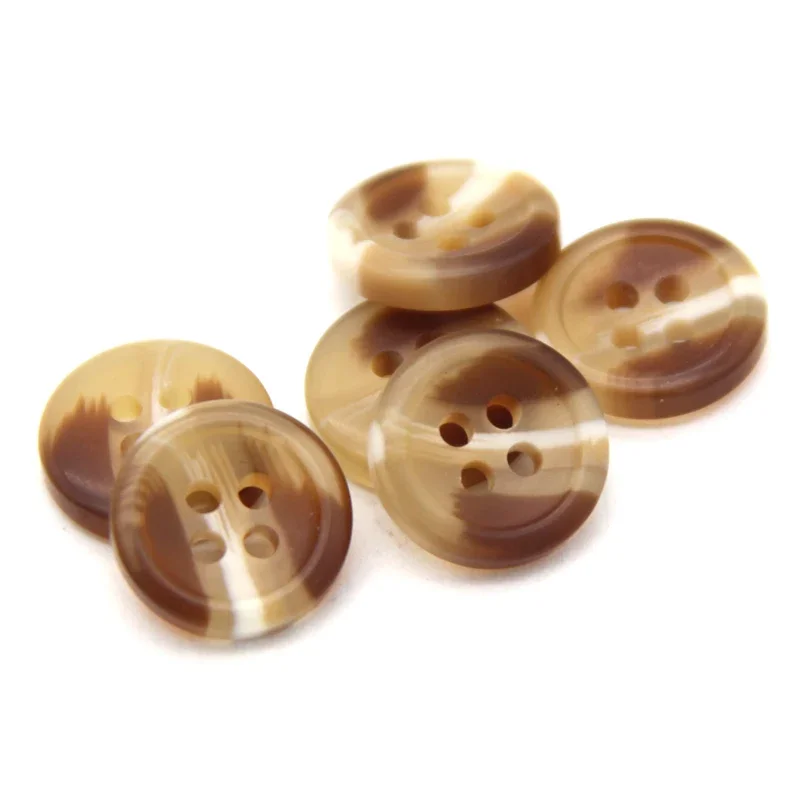 13mm Brown Imitation Horn Shirt Resin Buttons For Clothes Children Sleeve Small Decorative Handmade Sewing Accessories Wholesale