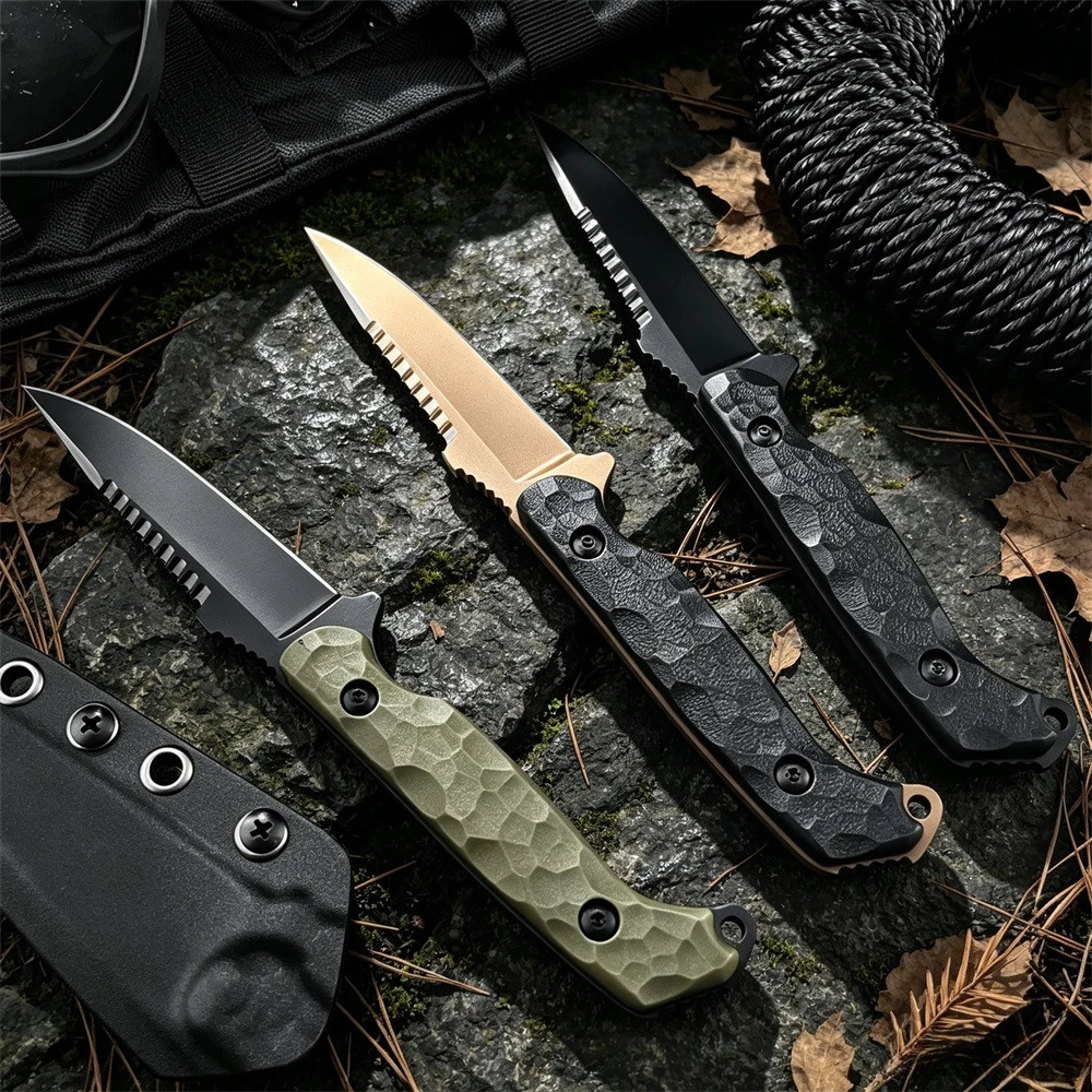 TOOR Outdoor Fixed Blade Knife 7Cr13MoV Steel Blade Nylon Fiber Handle Camping Fishing Travel Hiking EDC Knives with Sheath