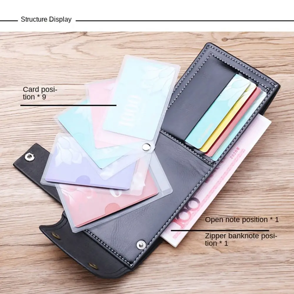 Solid Color Pu Leather Small Wallet For Men Short Simple Men'S Purse With Buttons Ultra Thin Credit Card Bag Coin Purse