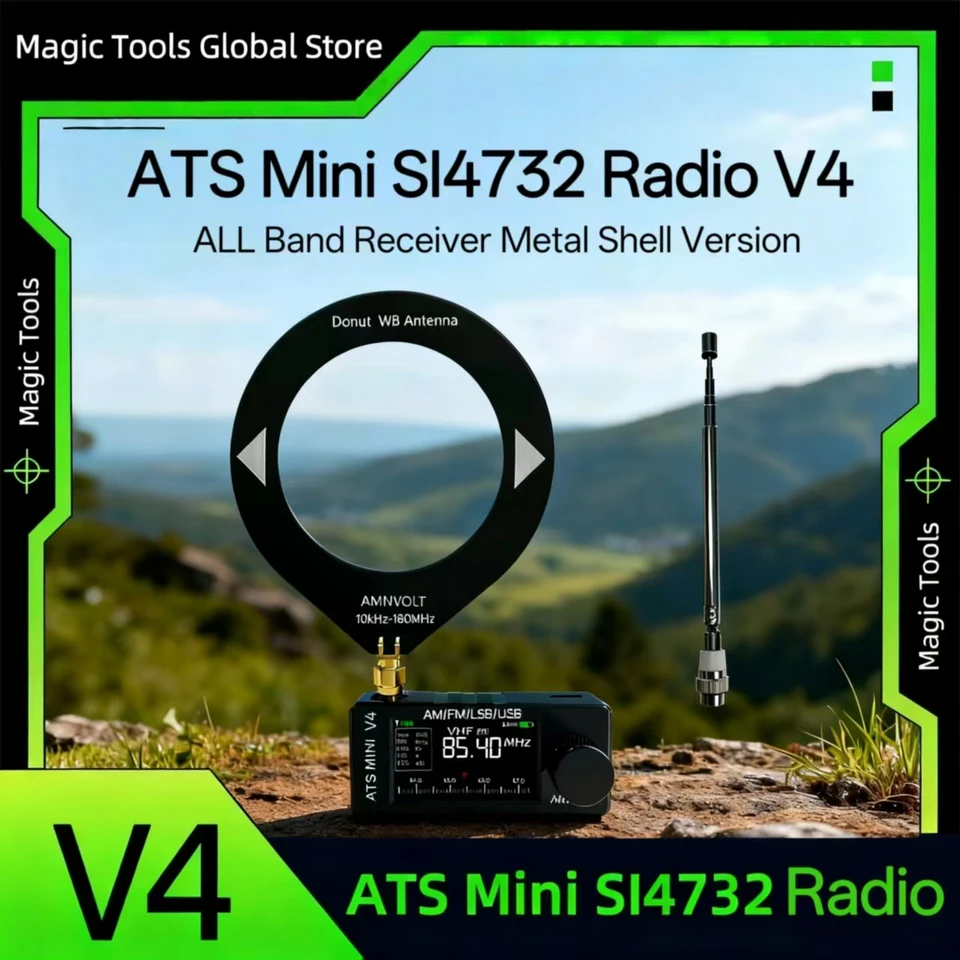 Metal Case AMNVOLT V4B ATS MINI SI4732 DSP Radio All Band FM AM