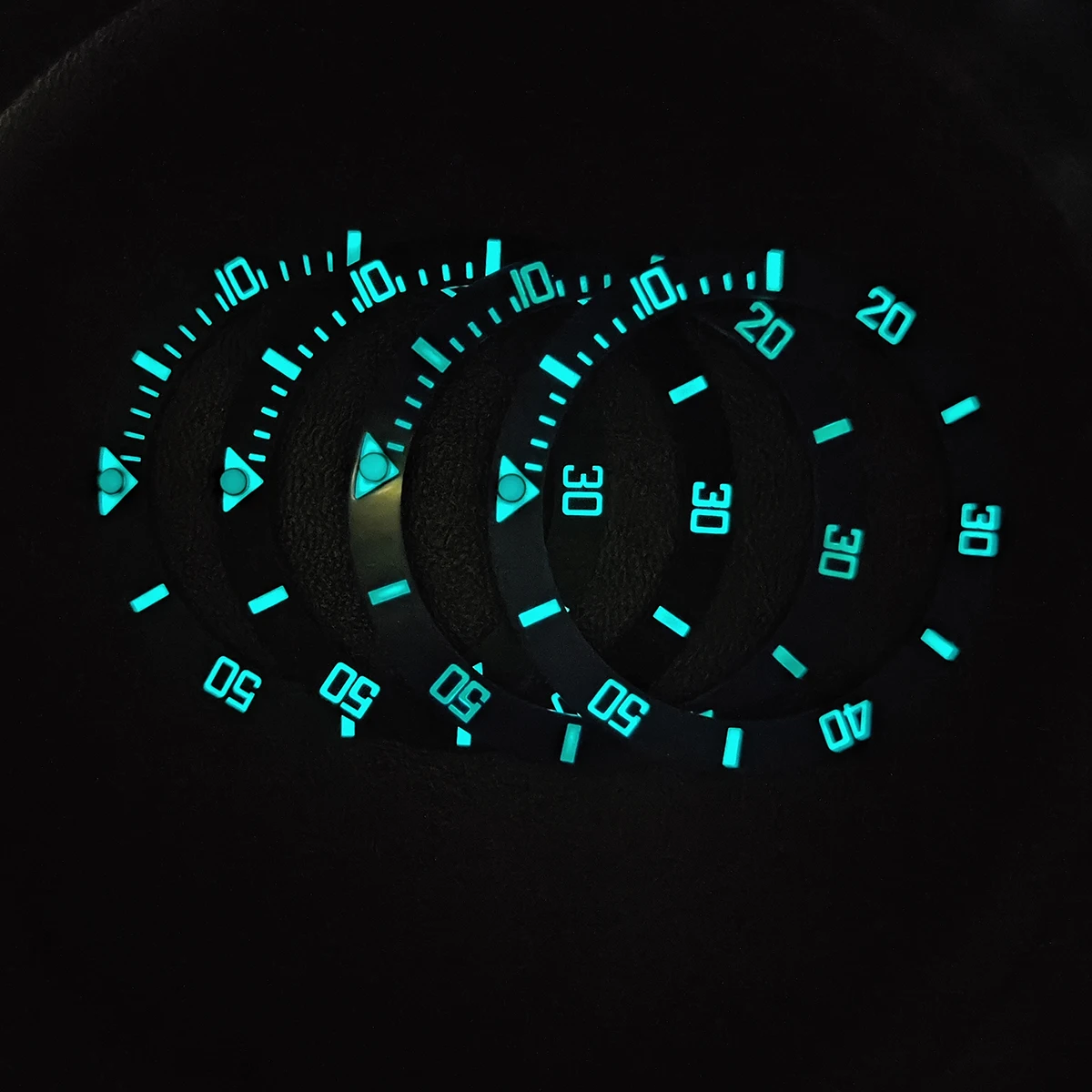 슈퍼 루미너스 세라믹 베젤 인서트, 다이버 교체, 시계 액세서리 부품, 경사 40*31.8mm