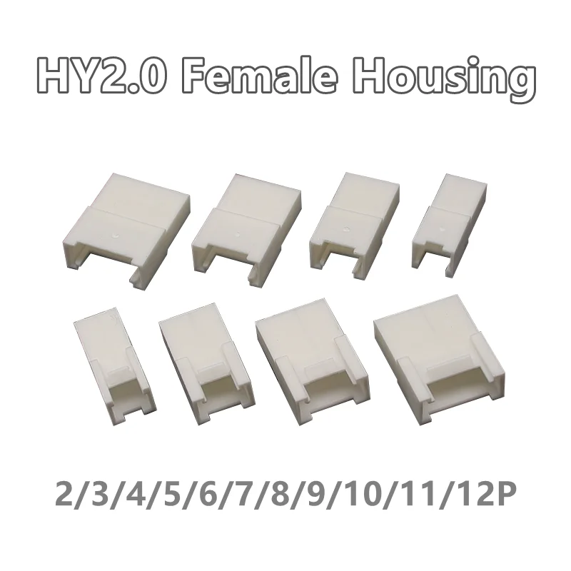 50Pcs/Lot HY PA PEA 2.0mm spacing Buckle Plug Rubber Air Docking Female Housing With Lock 2P/3P/4P/5P/6P/8PIN