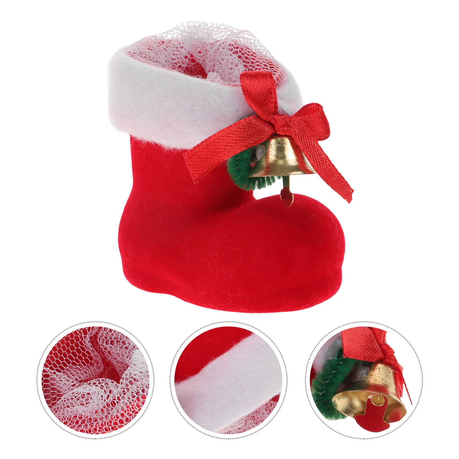 

8Pcs Christmas Candy Boots Creative Design Sweets Holder Storage Bags for Holiday Gifts Christmas Candy Boot Gift Boots