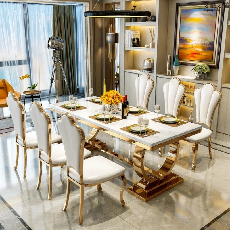 

Small Space Marble Dining Tables Design Deco Gold Nordic Luxury Dining Tables Kitchen Modern Mesas De Comedor Furniture Home