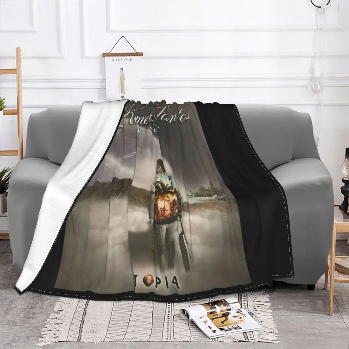 New Romeo Santos Utopia Vinyl Cd Cover Small Medium Large Xl High Quality Summer Style Goth Adults Throw Blanket