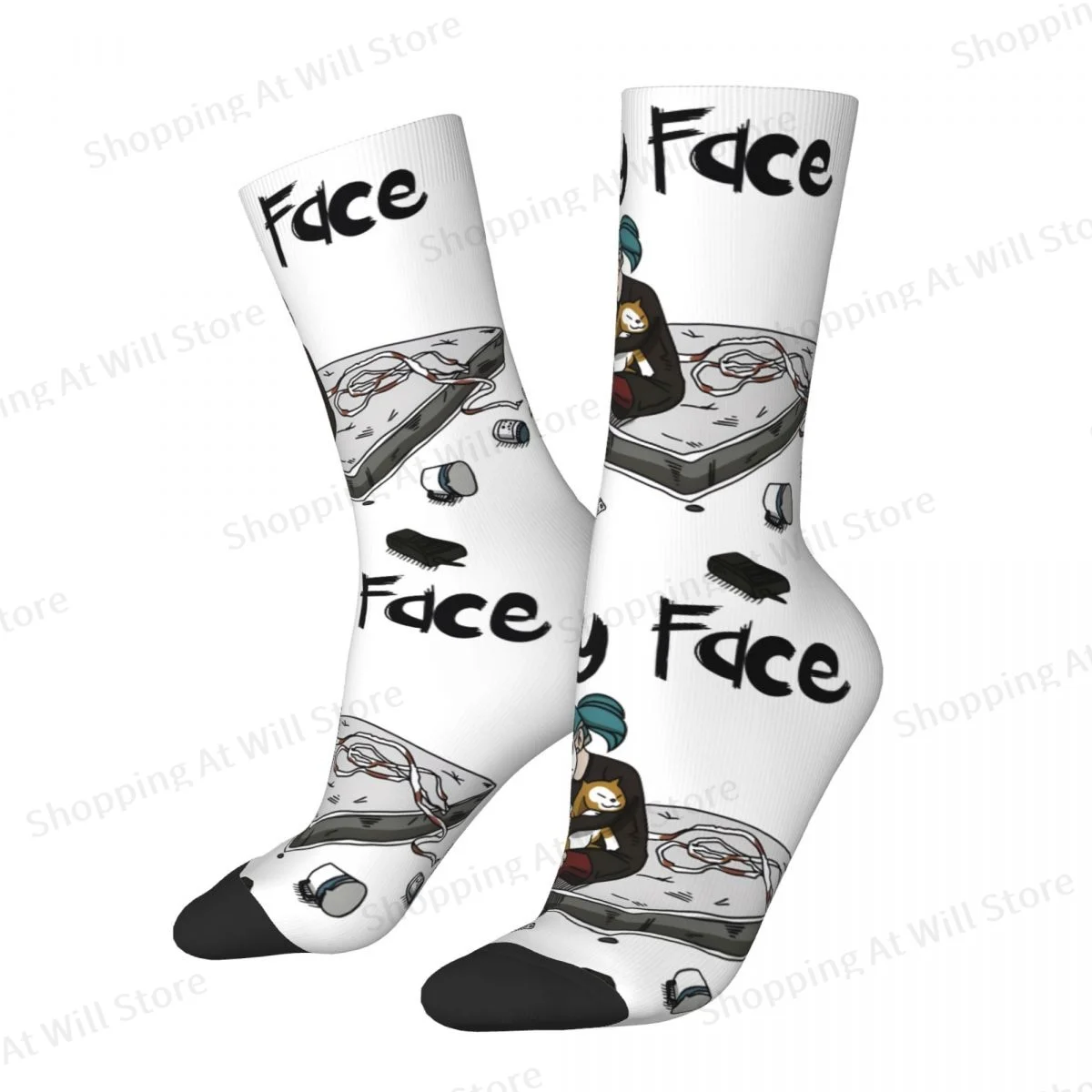 Sally Face Puzzle Game Unisex Winter Socks Cycling Fun printing Socks Street Style Crazy Sock