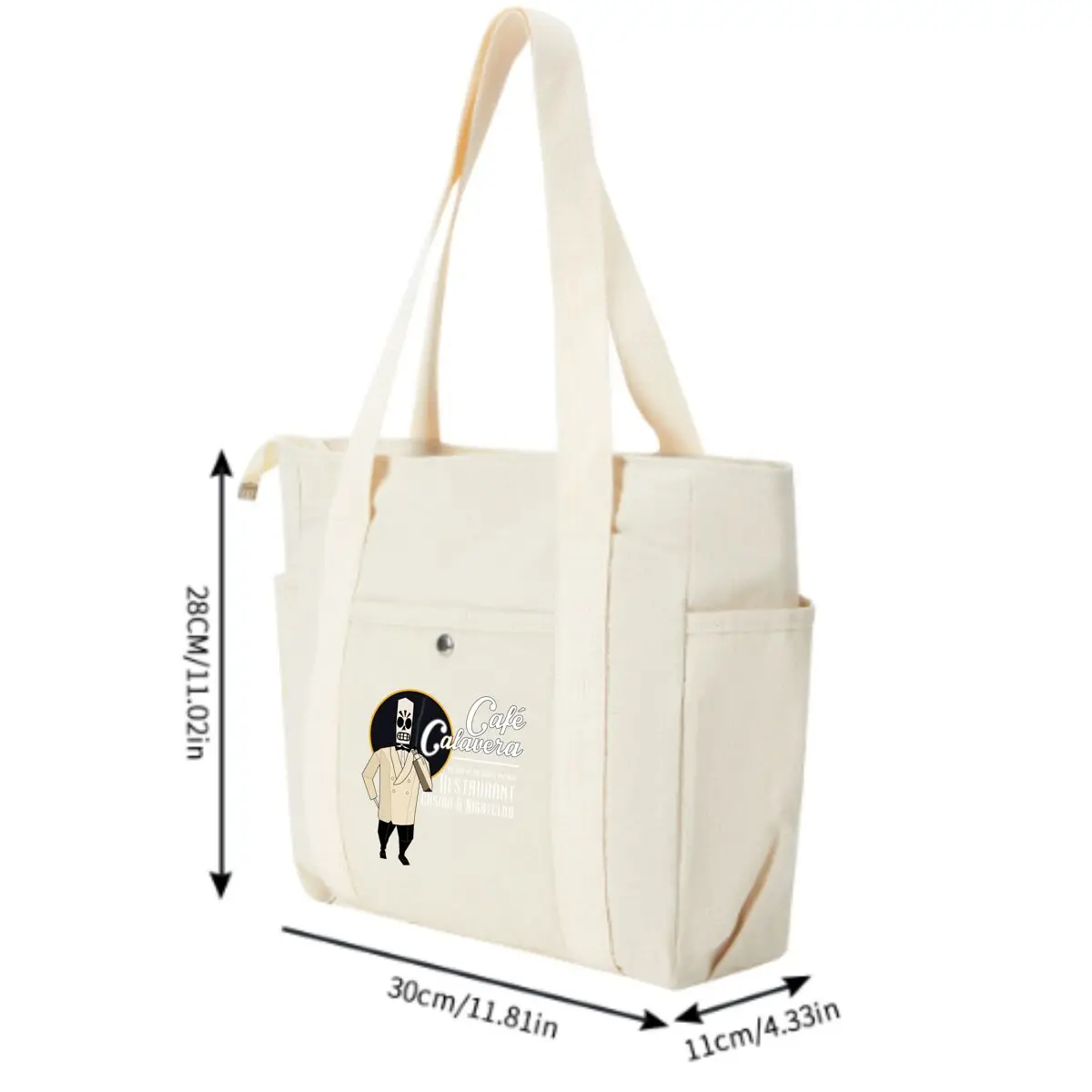 حقيبة كتف نسائية عصرية بتصميم هيكل عظمي من Café Calavera حقيبة كتف ذات سعة كبيرة للطلاب