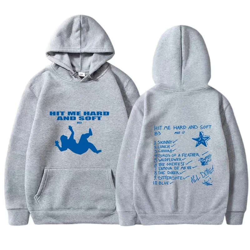 

New Spring Autunm Men's Hoodies Billie Hit Me Hard and Soft Printed Women Sweatshirt O-neck European Size Casual Pullover Hoody