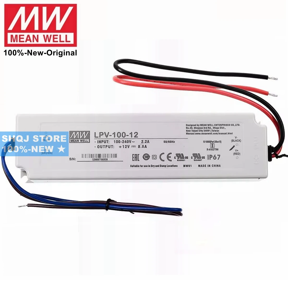 MEAN WELL 100%-NEW LPV-100-24 LPV-100-12 LPV-100-5 LPV-100-36 LPV-100-48 100W 24V 12V Single Output Switching Power Supply