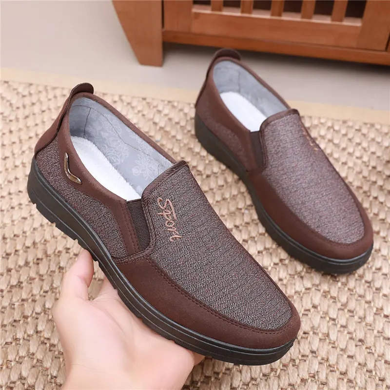 Zapatos de tela transpirables para hombres, zapatos individuales para ancianos, zapatos de ocio antideslizantes de fondo suave para ancianos, yardas