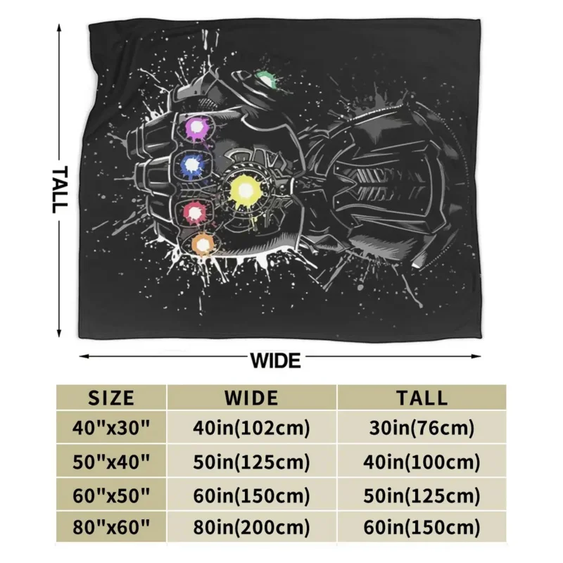 Infinity Gauntlet Blanket Soft Warm Flannel Throw Blanket Plush for Bed Living room Picnic Travel Home Sofa