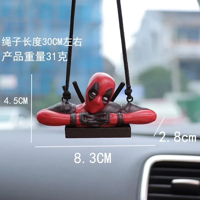 Disney Deadpool Figurine Cartoon Cute Anime Action Figure Deadpool Car Accessories Pendant for Men Swing Deadpooles Decoration