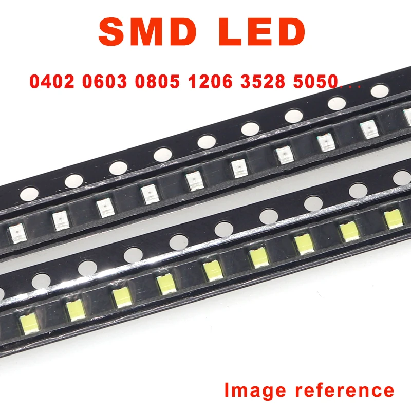 1000pcs 0402 0603 0805 1206 3528 5050 5730 3020 3014 4014 SMD LED Red Yellow Green White Blue Orange Light Emitting Diode