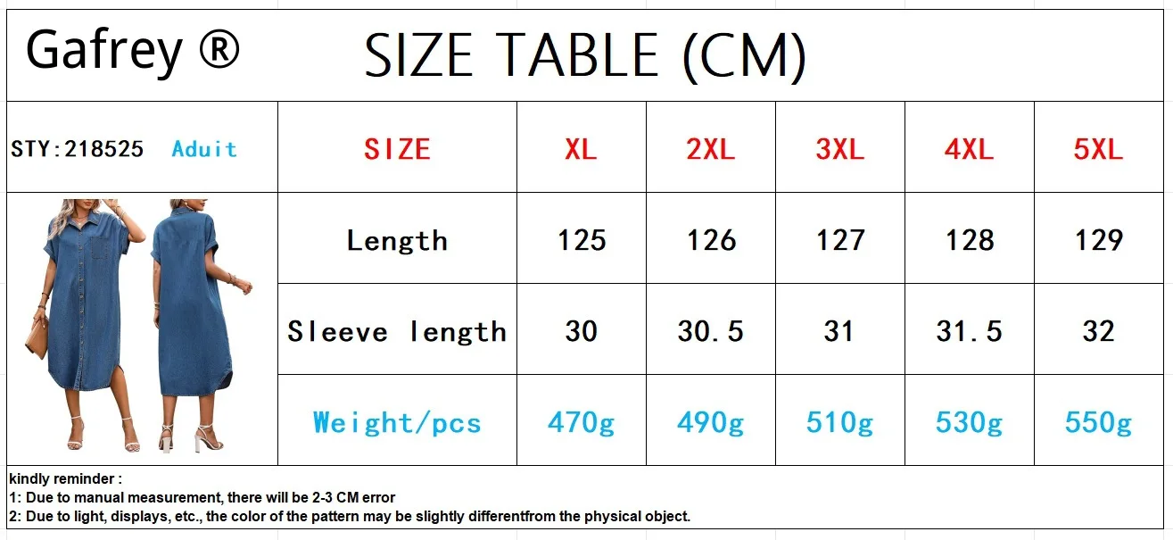 Women’s Plus Size 4XL 5XL Denim Dress Button Front Short Sleeve Midi Length Loose Fit Casual Jean Dress Summer Fashion 2026 New view 6