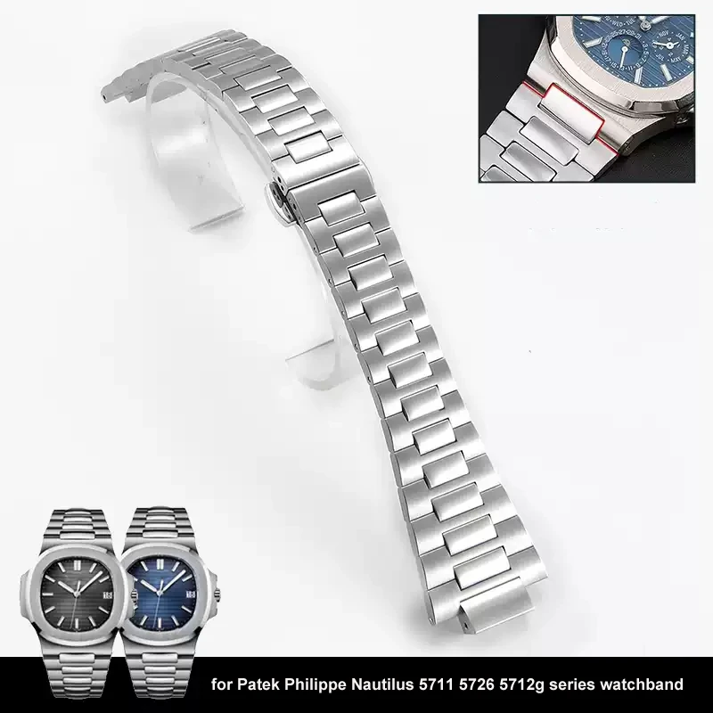 

25X13mm Stainless steel watchband suitable for Patek Philippe Nautilus 5711 5726 5712g series watchband wristband Bracelet men