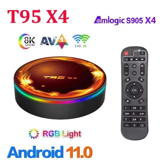 Original T95 X4 Amlogic S905X4 Smart TV Box Android 11.0 Set Top Box 64GB 8K HDR10 2.4G 5G WIFI BT4.0 Set Top Box T95X4