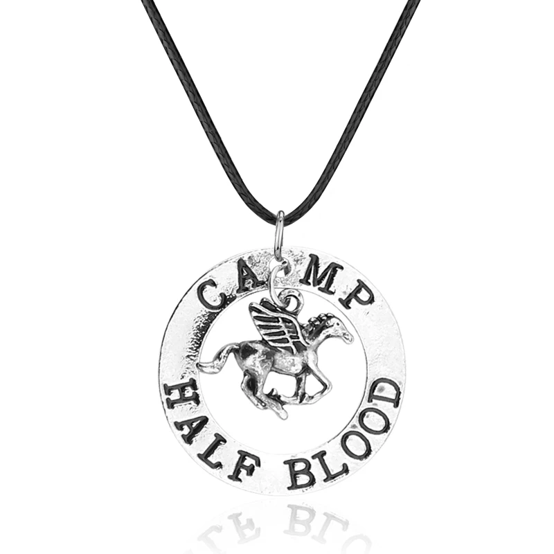 Fashion Jewelry Charm Percy Jackson CAMP HALF Blood Flying Horse Pendant Necklaces Men Women Gifts