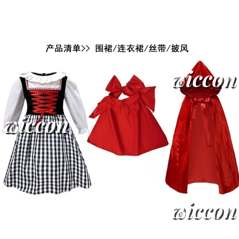 Disfraz de Caperucita Roja para Niñas con Capa y Maquillaje, Ideal para Fiestas de Disfraces y Halloween