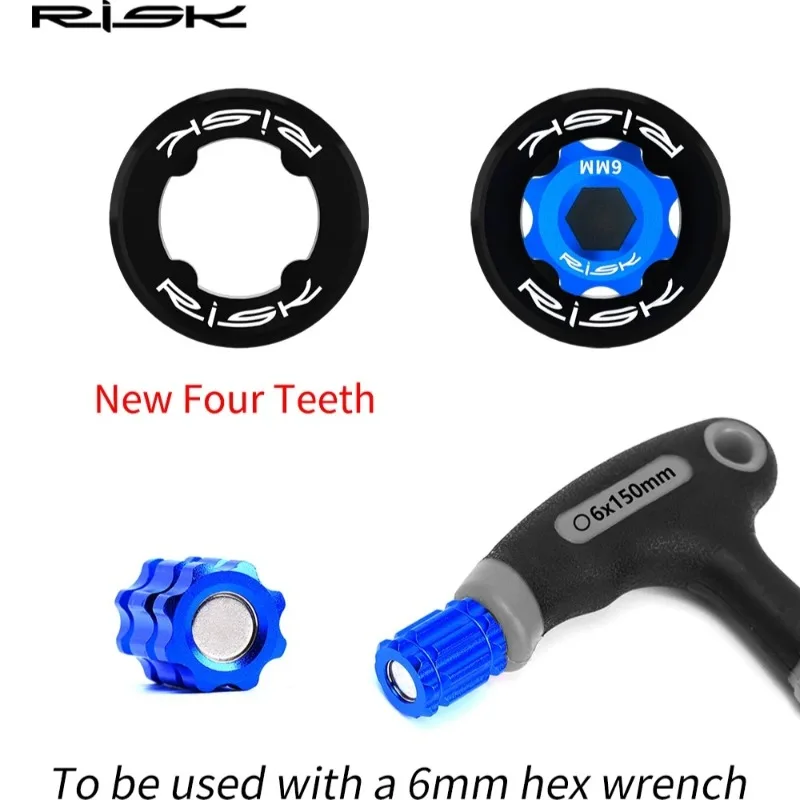 RISK bicycle crank cover Aluminum bicycle crank screw Dust Cover For Shimano Deore XT SLX XTR 105 UT DA integrated hollow cranks - view 5
