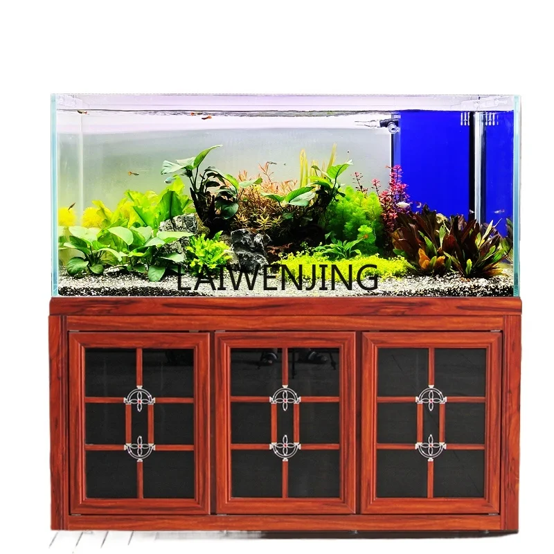 LYN ecological aquarium living room home custom ultra-white glass bottom filter landscaping package