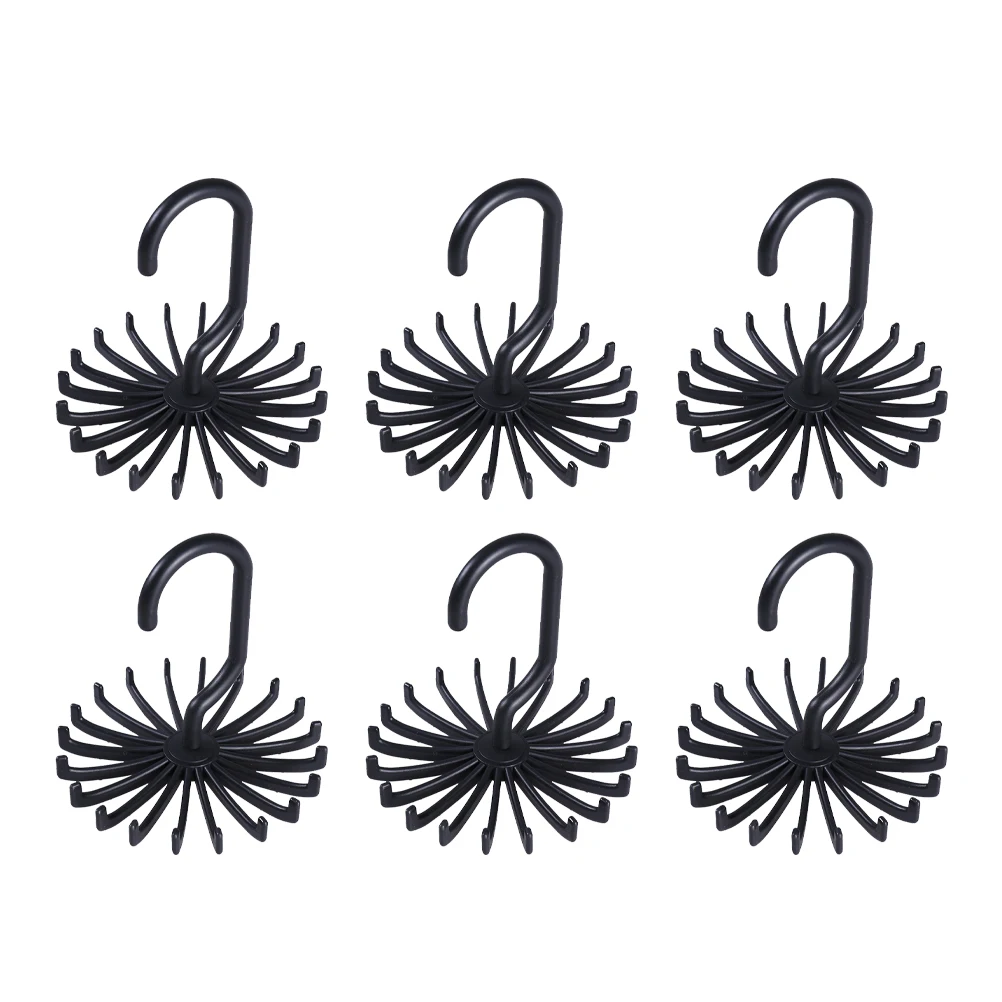 

6pcs Tie Rack Hangers Rotating Non Slip Closet Organizer for Women Hold 20 Ties Scarves Save Space Fits All Rods