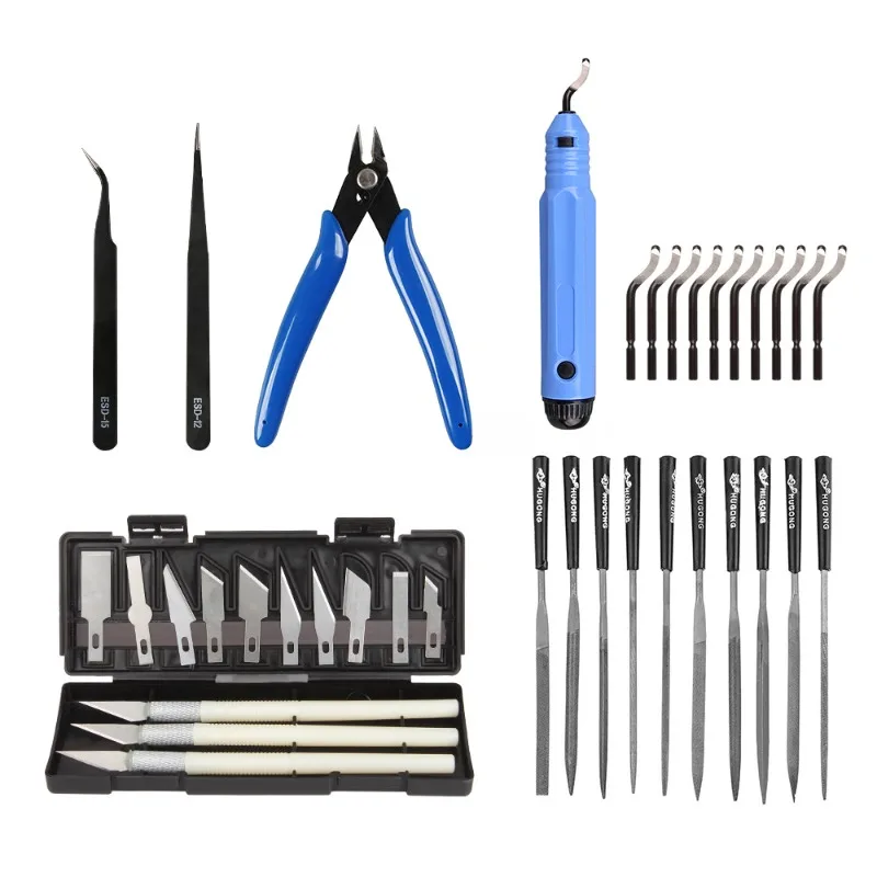 37pcs 3D Model Grinding Tool Deburring Engraving Knife Kit Carving Tool DIY File Cutter Scraper Trimming Tool 3D Printer Parts