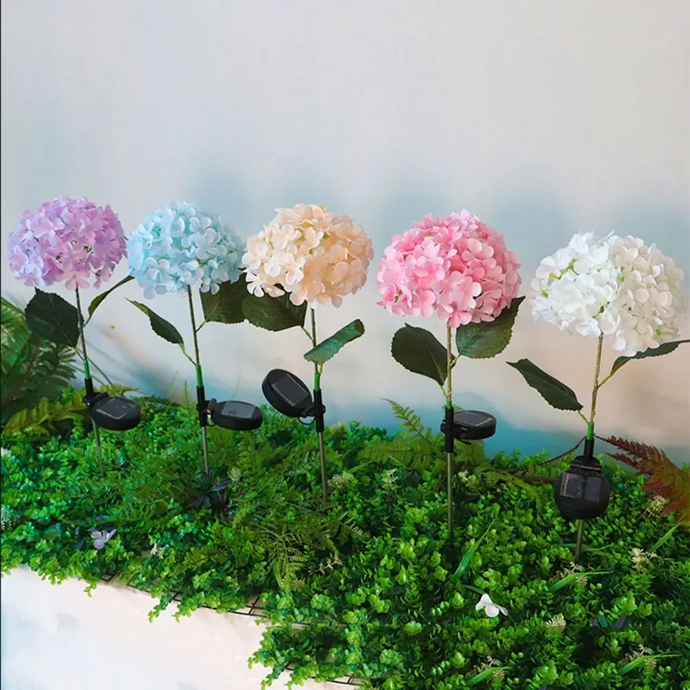 

Realistic LED Hydrangea Lights Simulated Flower Landscape Decoration Solar Embroidered Flower Lamp Automatic Light Sensor