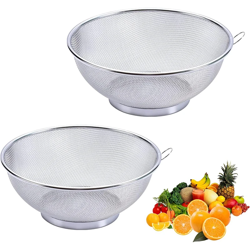 Mesh Kitchen Strainer Fine Mesh Colander Fruit Sink Colander Strainer Rice Washing Frying Basket Food Drain Basket Cooking Tools