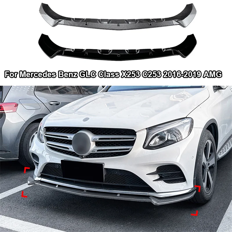 

Lower Front Bumper Lip Body Kit Spoiler Splitter Bumper Canard Lip Splitter For Mercedes Benz GLC Class X253 C253 2016-2019 AMG