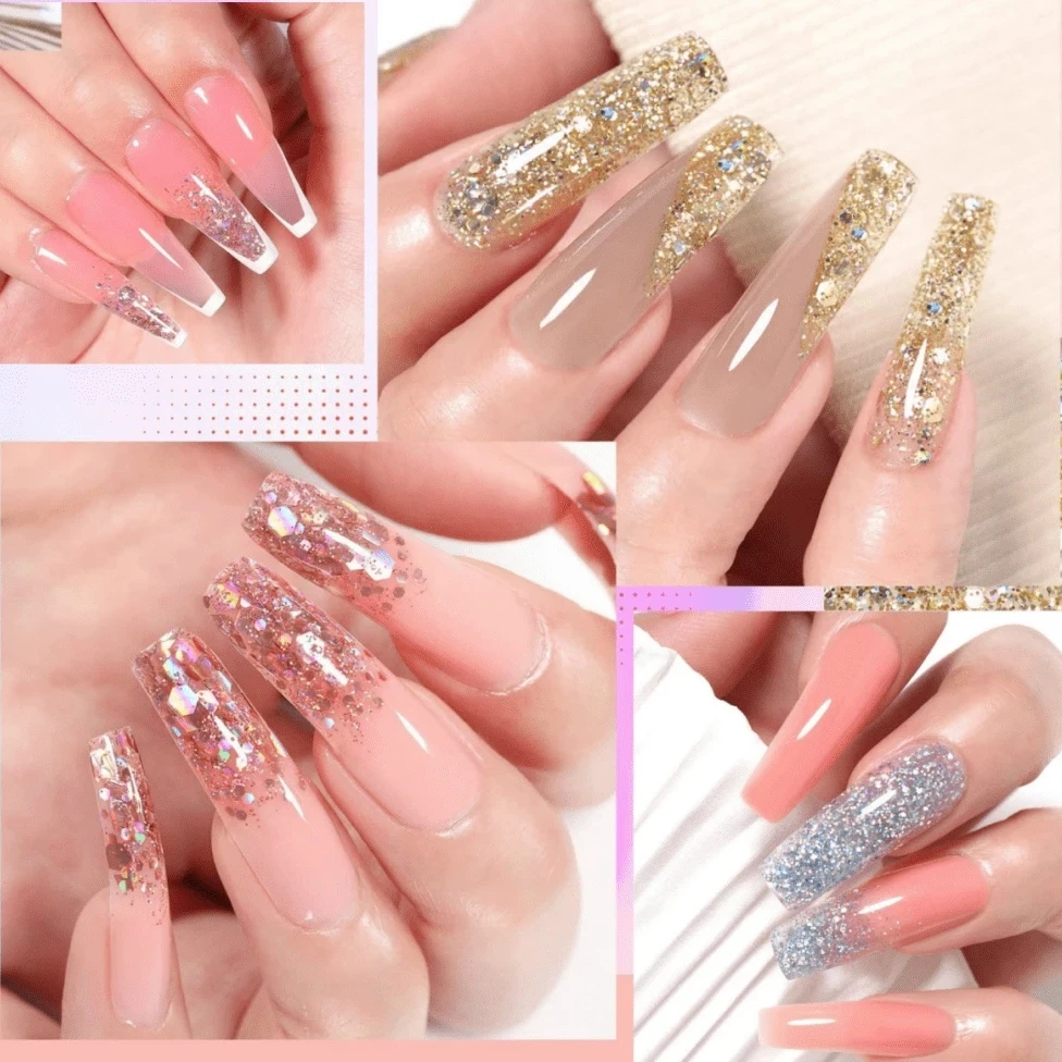 Kit gel per estensione poli 12 colori Collezione per tutte le stagioni Lampada per unghie Soluzione antiscivolo Base Top coat opaco Estensione per unghie Costruzione Comp