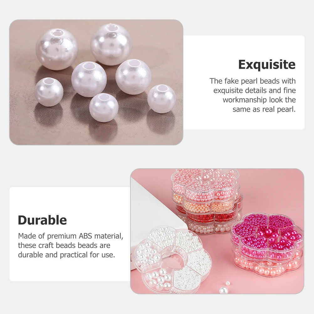 

1 Box Pearl Case White Imitation Pearl Beads Glossy Polished Round Loose Beads Jewelry DIY Craft Supplies