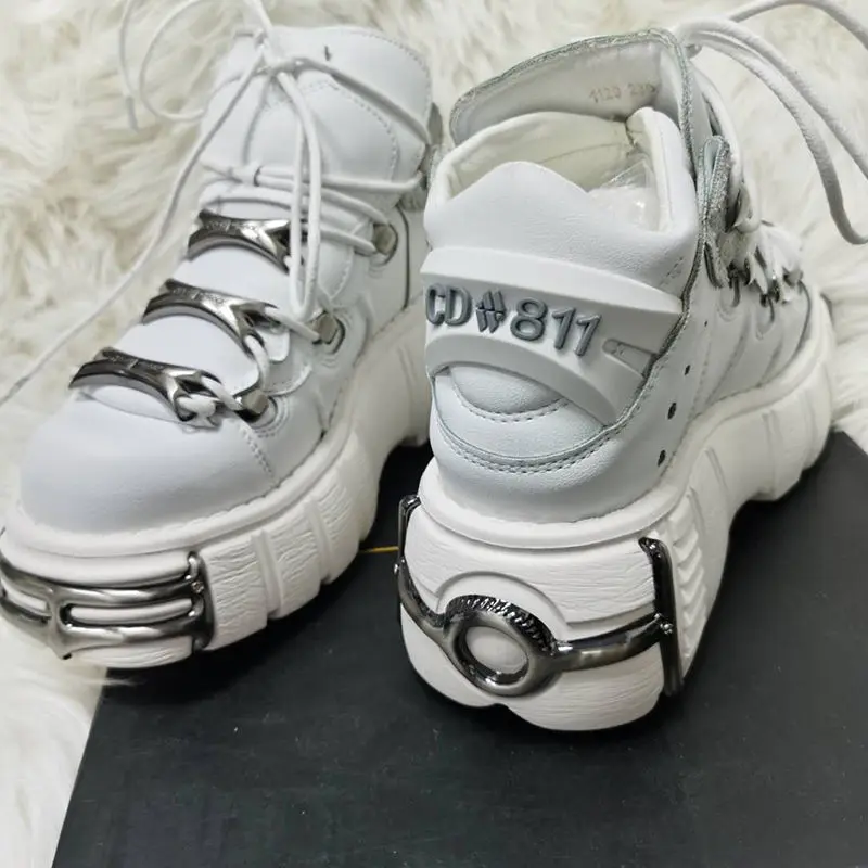 

2026 Spring and Autumn New Women's Heavy Metal Platform Low-top Punk Small Leather Dark Motorcycle Shoes Men