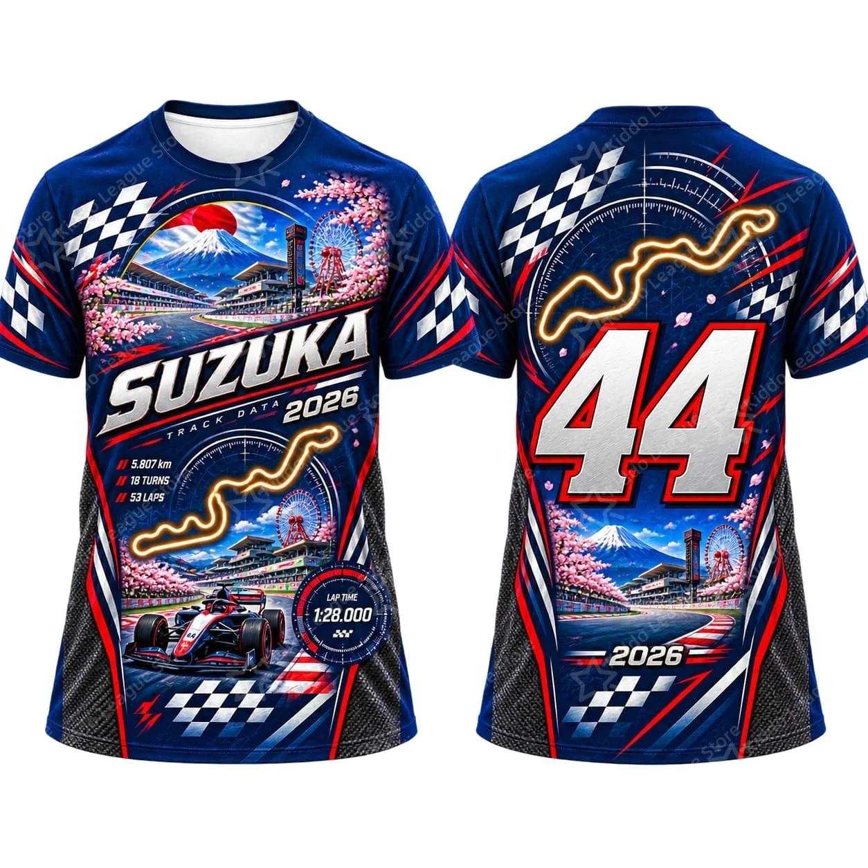 Image of Motorsport-Renn-Grafik Streckenkarte T-Shirt für Männer, Frauen, Jungen, Kinder, Eltern-Kind, schnelltrocknend, kurze Ärmel, Kinder-T-Shirt