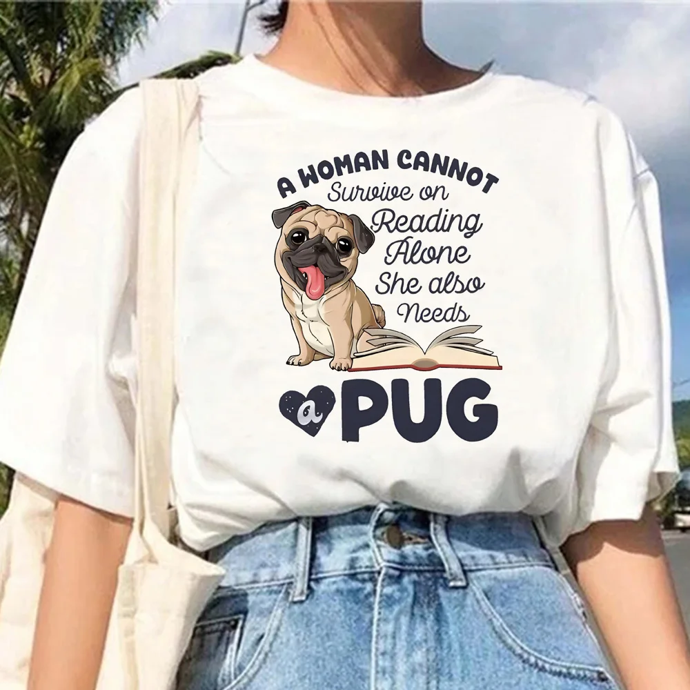 Pug t-shirts women funny designer streetwear t shirt female 2000s funny clothes