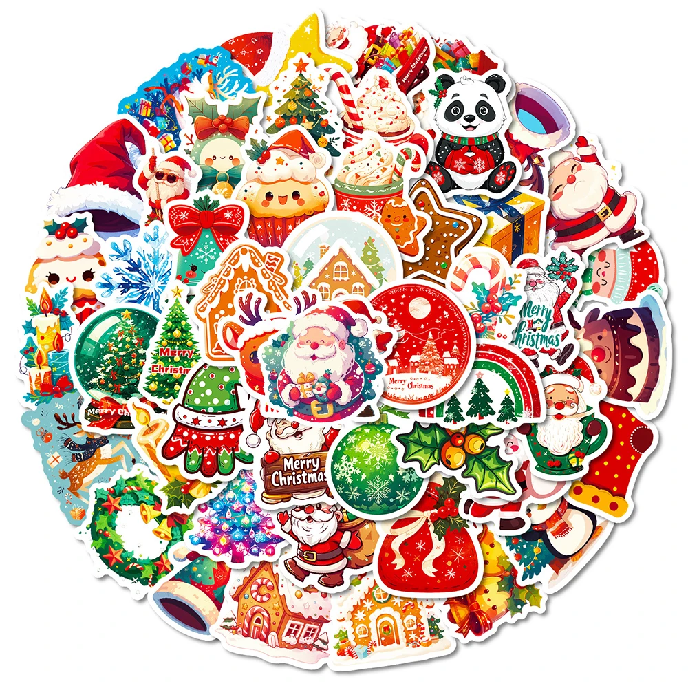 

10/30/50/100pcs Creaive Christmas Animal Stickers Funny Festival Graffiti Sticker Skateboard Guitar Phone Cute Decals Kids Toy