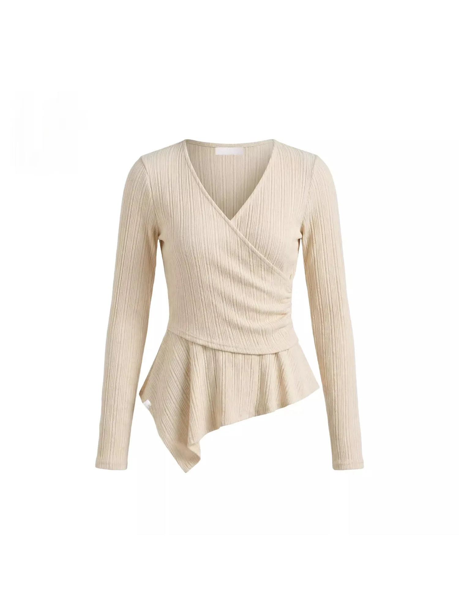 

Slim Fit Long Sleeve T-Shirt Women's Spring New Style Inner Wear Asymmetrical Elegant Slimming Versatile French Style Top