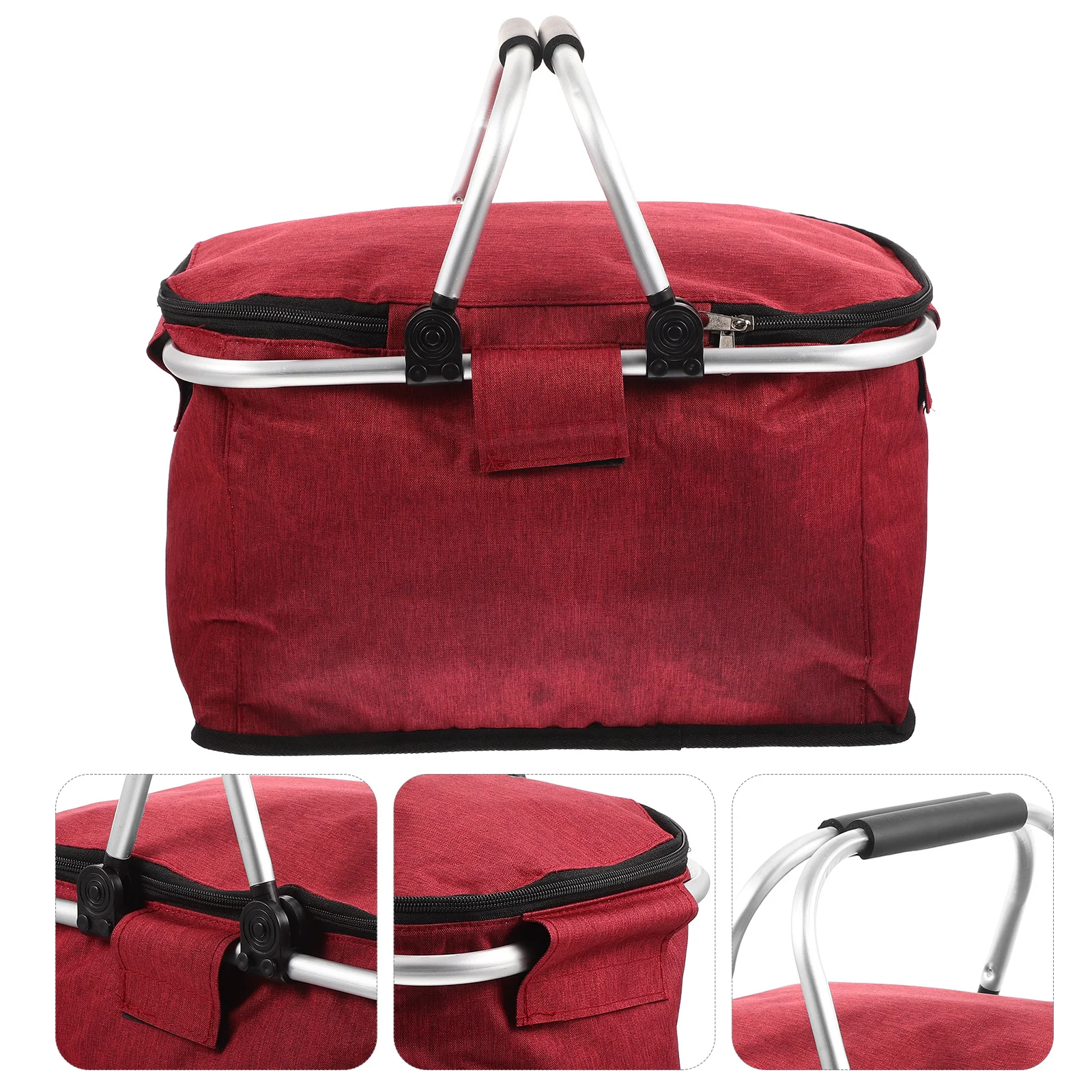 

18L Portable Picnic Basket Insulated Lunch Bag Reusable Bento Tote Thermal Cooling Food Carrier for Camping Outdoor Shopping