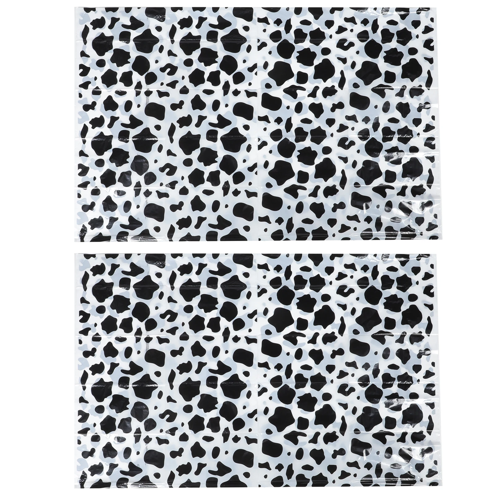 

2Pcs Cow Print Tablecloth Elegant Fabric Decorative Dining Cover Modern Farmhouse Table Cloth Buffet Side Runner