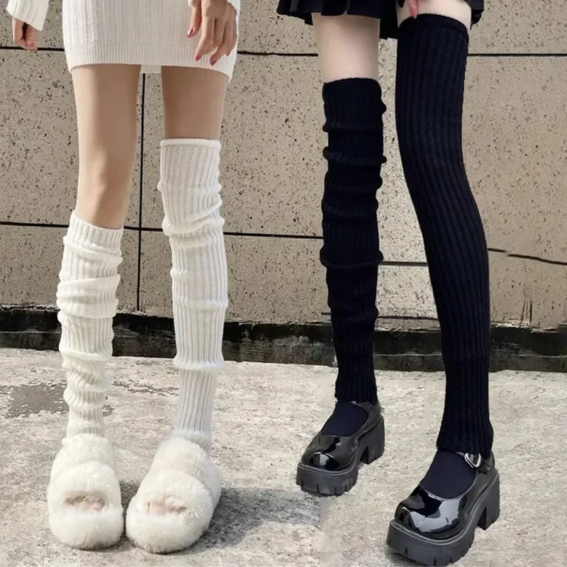 40/50/70cm Lolita Leg Warmers Women Long Socks Wool Knitted Foot Cover Arm Warmer Y2K Autumn Winter Socks Boot Cuffs Stockings