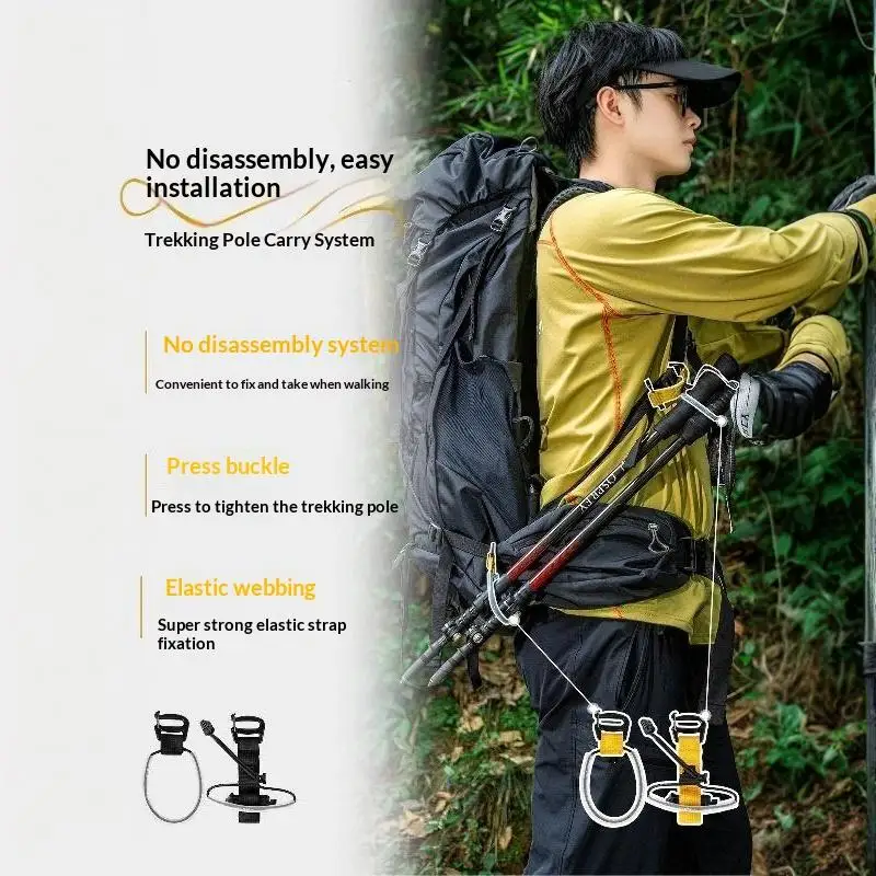 Trekking Pole Carrier No Disassembly Trekking Pole Fixing Strap Backpack Trekking Pole Holder Outdoor Hiking Accessory