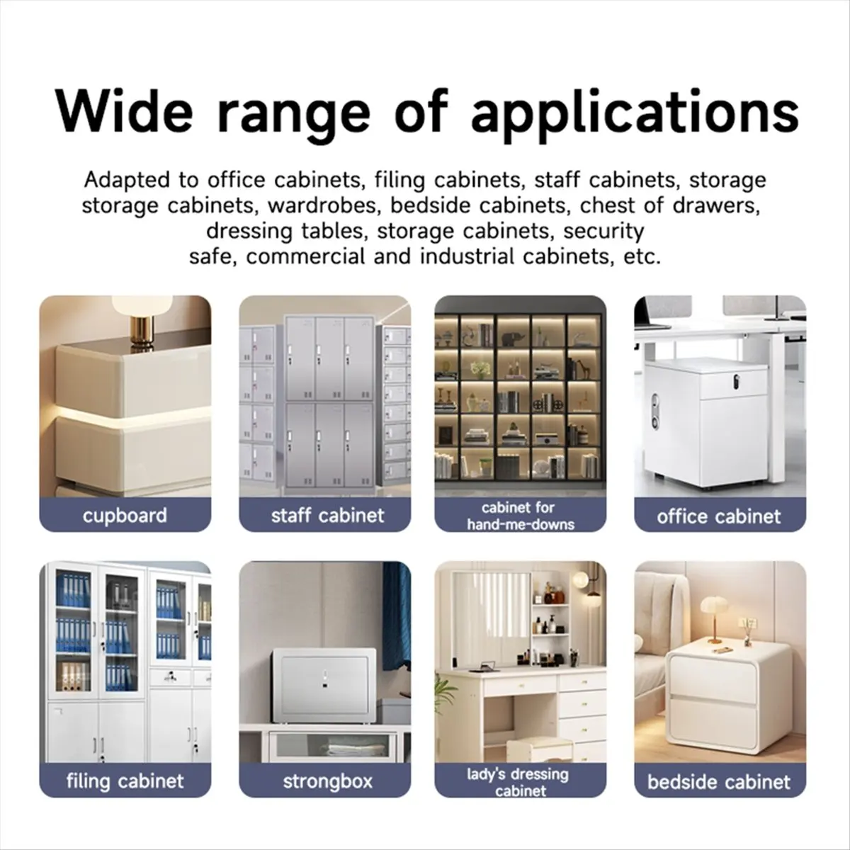 A89X Rechargeable Fingerprint Lock Child Safety Lock Cabinet Fridge Drawer Door Lock StainlessSteel Cable for Home Security,A