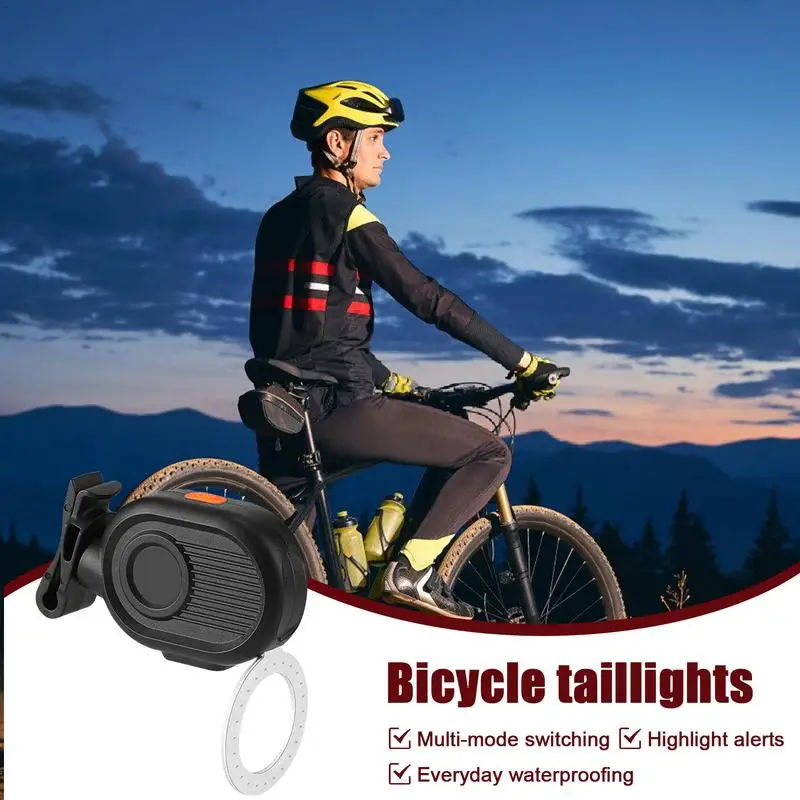 Rechargeable Bike Rear Light 3 Modes USB Safety Warning Bike Light Waterproof Bright Cycling Safety Flashlight For Night Riding