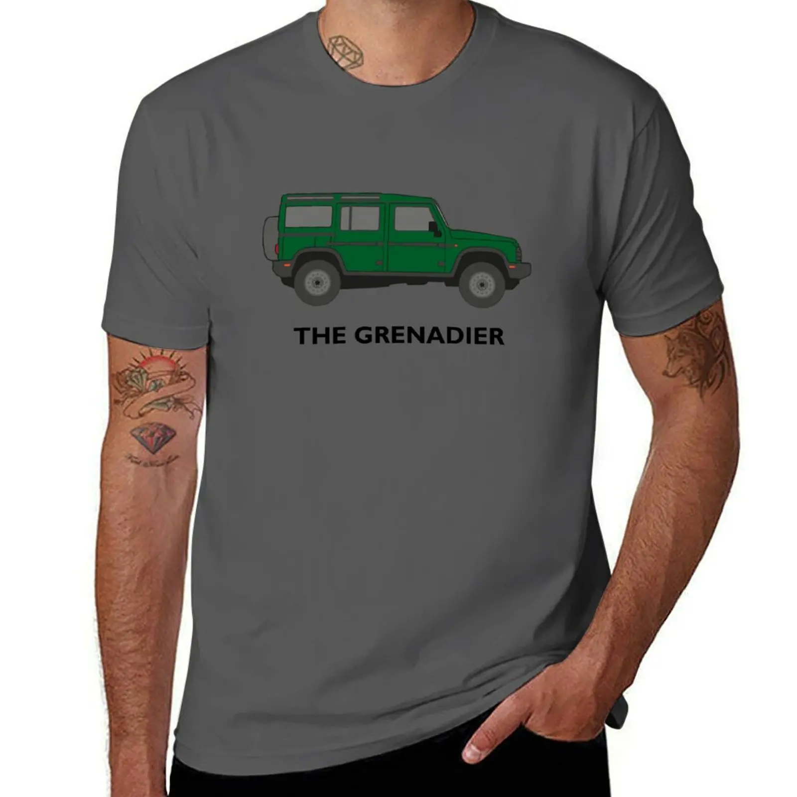 The Grenadier off-road vehicle (green / lettering) T-Shirt fashion shirts valentines boutique clothes men workout shirt