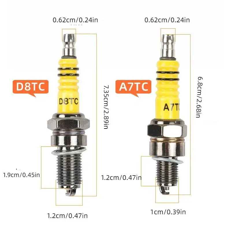 Motorcycle Spark Plugs High Efficiency Ignition Wear Resistant Standard Size Accessories for Off-Road Street Bikes