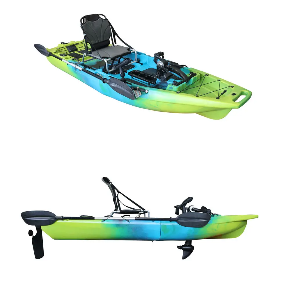 Rotomolded Sit On Top 2 Section 9.5FT Electric Motor Canoe Pedal Drive Fishing Kayak Modular Detachable Kayak LLDPE