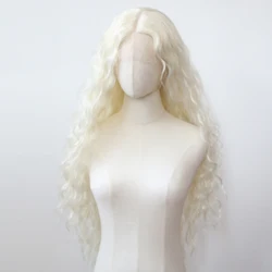 Loose Wave Platinum Blonde 613 Synthetic Lace Front Wig Long Wavy Synthetic Wig Pre Plucked Heat Resistant Hair Wig